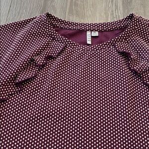 Elle purple  and White Polka Dot Top size XXL